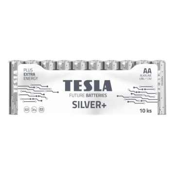 10 baterii alcaline AA SILVER+ 1,5V Tesla Batteries