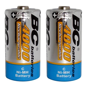 2 buc Baterii reîncărcabile NiMH C 4000 mAh 1,2V