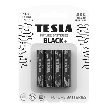4 baterii alcaline AAA BLACK+ 1,5V Tesla Batteries
