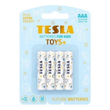 4 baterii alcaline AAA TOYS+ 1,5V Tesla Batteries