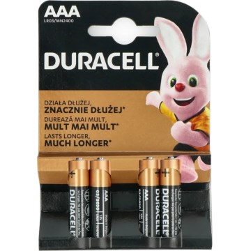 4 buc. baterie alcalină Duracell Basic LR03/AAA 1,5V 2400 mAh