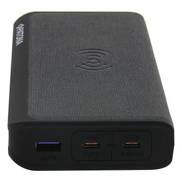 Acumulator extern 20000mAh 100W Li-lon 2xUSB-C/1x USB-A cu încărcare Qi