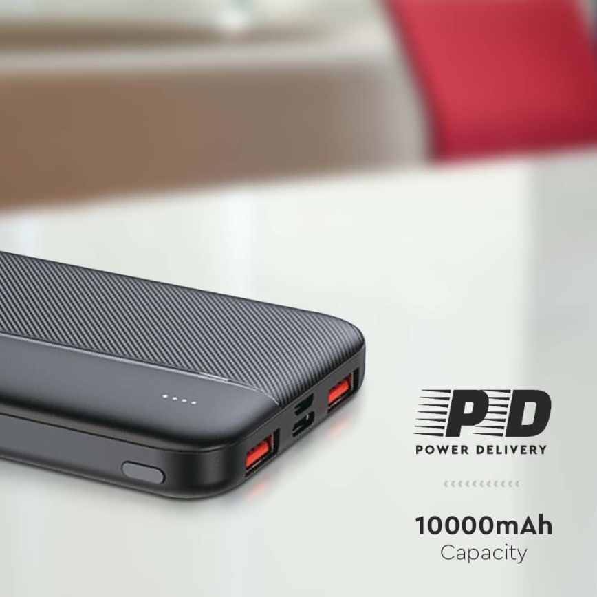 Acumulator extern Power Delivery 10000mAh/22,5W/5V negru