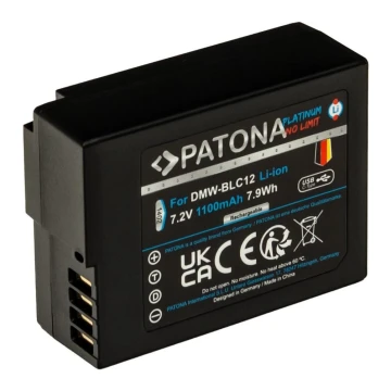 Acumulator PATONA Panasonic DMW-BLC12 1100mAh Li-Ion Platinum încărcare USB-C