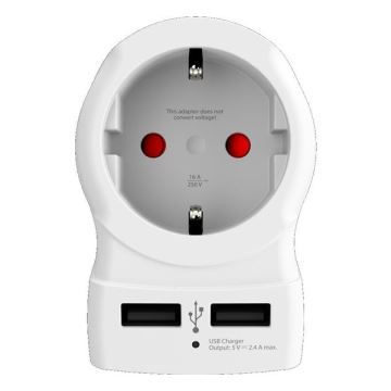 Adaptor de călătorie pentru SUA 230V + 2x port USB