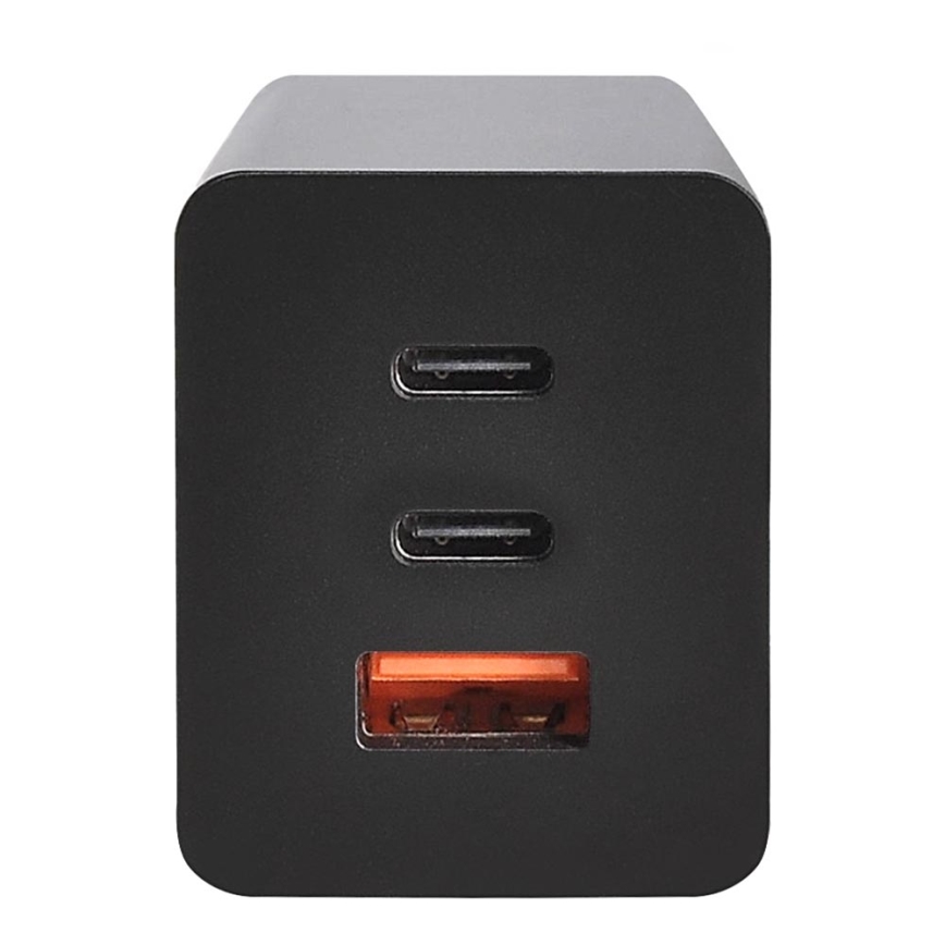 Adaptor de încărcare rapidă GaN 2xUSB-C + 1xUSB-A 65W negru