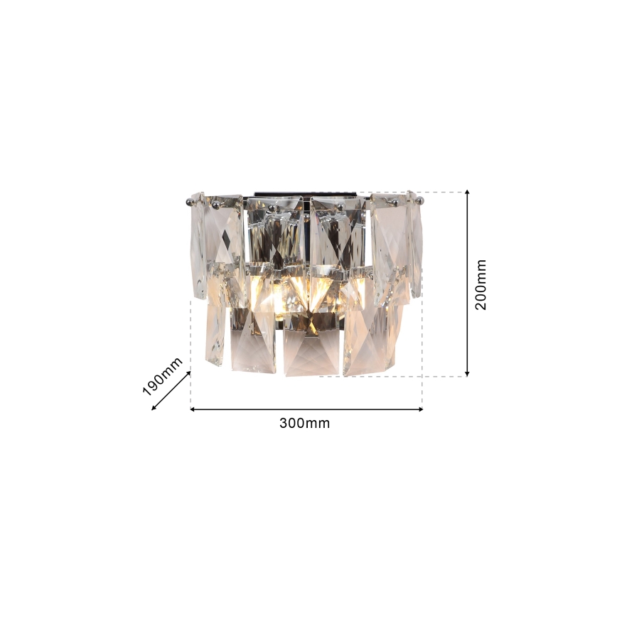 Aplică de cristal CHELSEA 2xE14/40W/230V crom