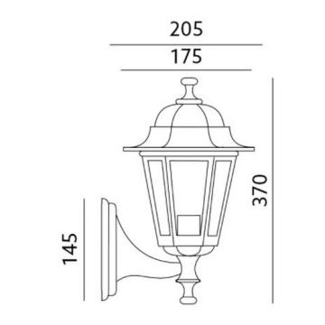 Aplică de exterior 1xE27/60W/230V IP44 aurie