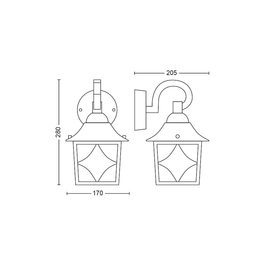 Aplică de exterior 1xE27/60W/230V IP44 Philips