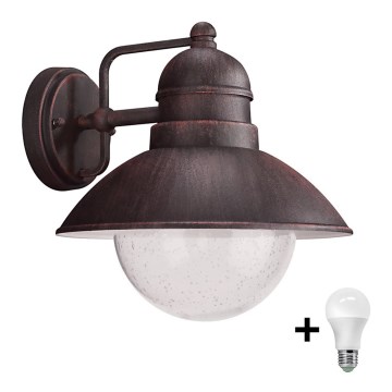 Aplică de exterior cu bec și senzor crepuscular Philips DAMASCUS 1xE27/9W/230V IP44