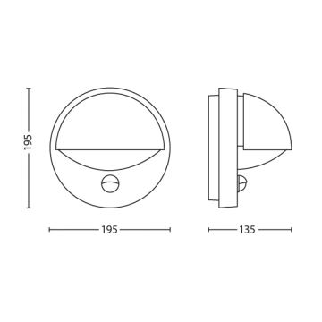 Aplică de exterior cu senzor JUNE 1xE27/12W/230V IP44 Philips