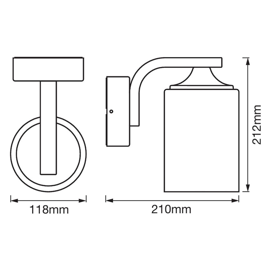 Aplică de exterior CYLINDER 1xE27/60W/230V IP43 Ledvance