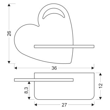 Aplică LED cu raft pentru copii HEART LED/5W/230V albastră/lemn