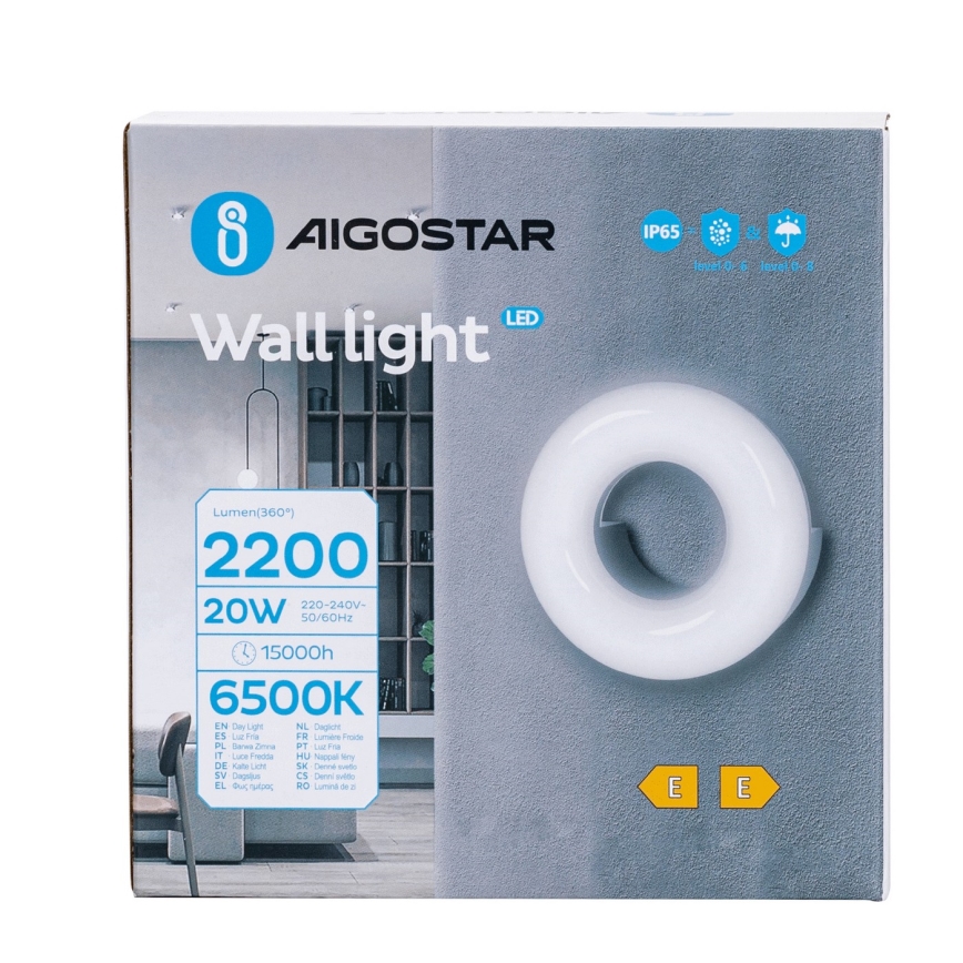 Aplică LED de exterior Aigostar LED/20W/230V 6500K IP65 negru