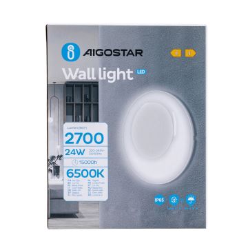 Aplică LED de exterior Aigostar LED/24W/230V 6500K IP65 alb