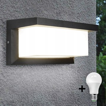 Aplică LED de exterior cu bec și senzor crepuscular NEELY 1xE27/9W/230V IP54 antracit