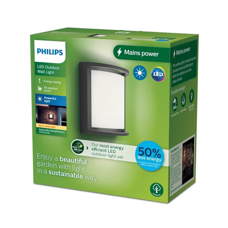 Aplică LED de exterior cu senzor Philips SAMONDRA LED/3,8W/230V IP44