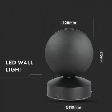 Aplică LED flexibilă de exterior LED/7W/230V 4000K IP65 negru