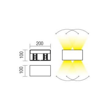 Aplică LED de exterior Redo 90303 4xLED/5W/230V 4000K IP54 maro