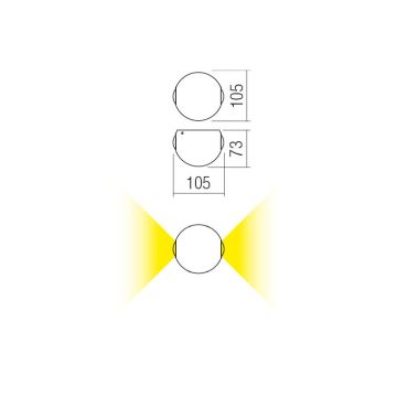 Aplică LED de exterior Redo 90498 MILESTONE 2xLED/3W/230V IP54 antracit