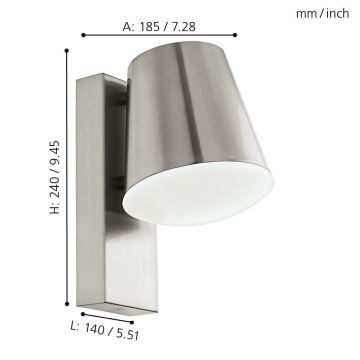 Aplică LED dimabilă de exterior Eglo 33562 CALDIERO-C 1xE27/9W/230V IP44