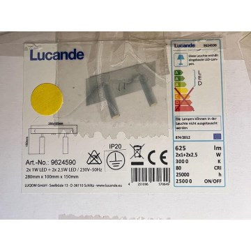 Aplică LED MAGYA 2xLED/2,5W/230V + 2xLED/1W/230V Lucande