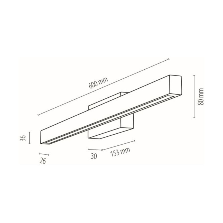 Aplică LED pentru baie AQUAVIVA LED/9W/230V IP44 stejar – certificat FSC