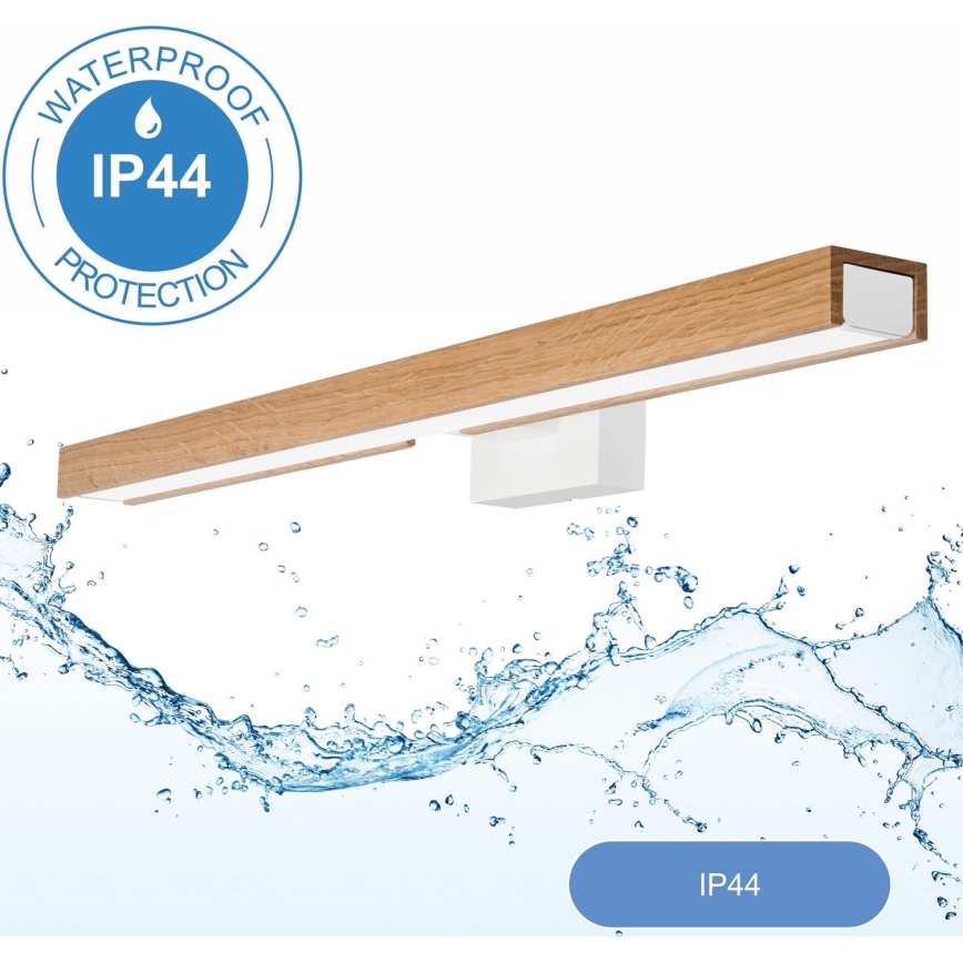 Aplică LED pentru oglindă de baie Brilagi WOODY MIRROR LED/12W/230V IP44 stejar/alb