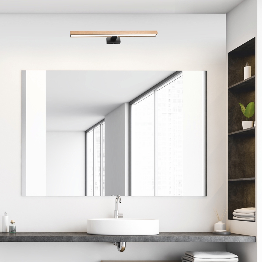 Aplică LED pentru oglindă de baie Brilagi WOODY MIRROR LED/12W/230V IP44 stejar/negru