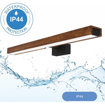 Aplică LED pentru oglindă de baie Brilagi WOODY MIRROR LED/12W/230V IP44 stejar/negru