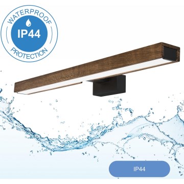 Aplică LED pentru oglindă de baie Brilagi WOODY MIRROR LED/12W/230V IP44 stejar/negru