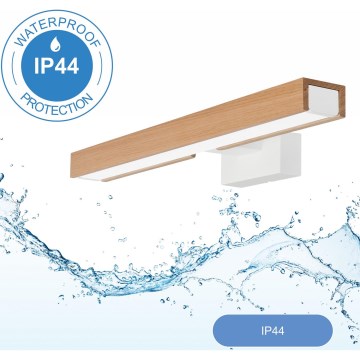 Aplică LED pentru oglindă de baie Brilagi WOODY MIRROR LED/8W/230V IP44 stejar/alb