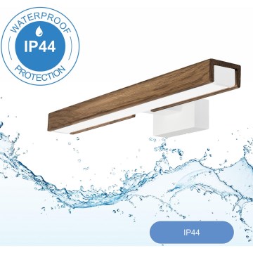 Aplică LED pentru oglindă de baie Brilagi WOODY MIRROR LED/8W/230V IP44 stejar/alb