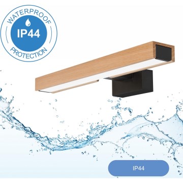 Aplică LED pentru oglindă de baie Brilagi WOODY MIRROR LED/8W/230V IP44 stejar/negru