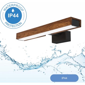 Aplică LED pentru oglindă de baie Brilagi WOODY MIRROR LED/8W/230V IP44 stejar/negru