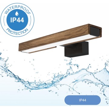 Aplică LED pentru oglindă de baie Brilagi WOODY MIRROR LED/8W/230V IP44 stejar/negru