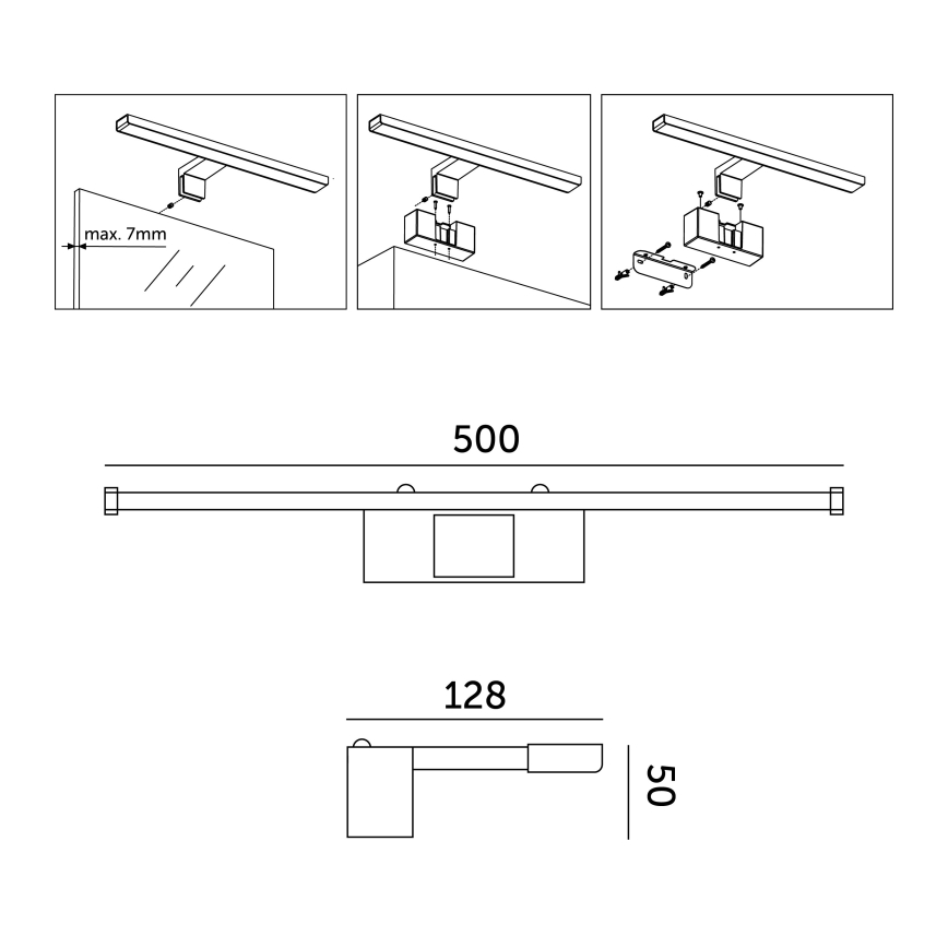 Aplică LED pentru oglindă de baie LED/10W/230V 4000K IP44 50 cm