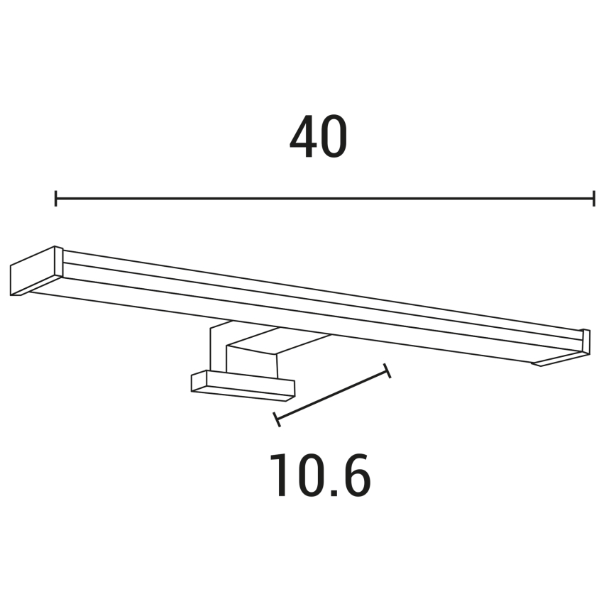 Aplică LED pentru oglindă de baie LED/8W/230V 3000K 40 cm IP44 crom