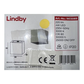 Aplică LED QUASO LED/4W/230V Lindby
