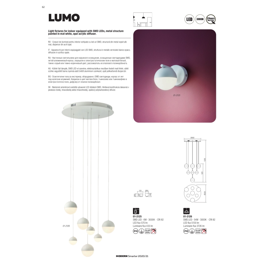 Aplică LED Redo 01-2125 LUMO LED/6W/230V alb