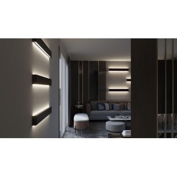 Aplică LED SMART LINEA neagră LED/40W/230V Immax NEO 07137-B + telecomandă 76 cm Tuya ZigBee