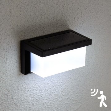 Aplică LED solară cu senzor Brilagi BRICK LED/12W/5,5V IP65