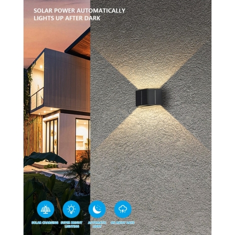 Aplică LED solară cu senzor Brilagi SOLAR CUBE LED/2W/3,2V IP54