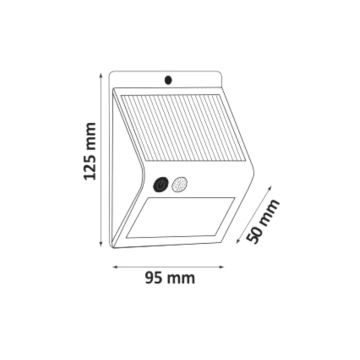 Aplică LED solară cu senzor LED/2,2W