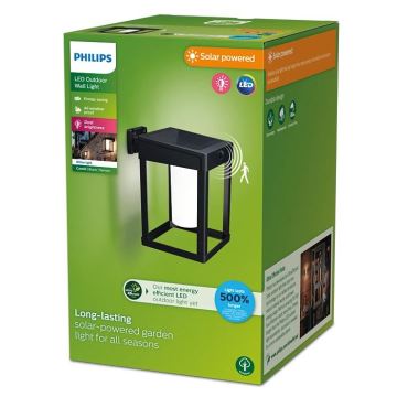 Aplică LED solară cu senzor Philips CAMILL LED/1,4W/3,7V IP44