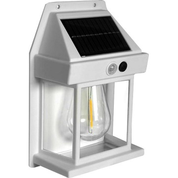 Aplică LED solară cu un senzor LANTER LED/1W/3,7V IP44 alb