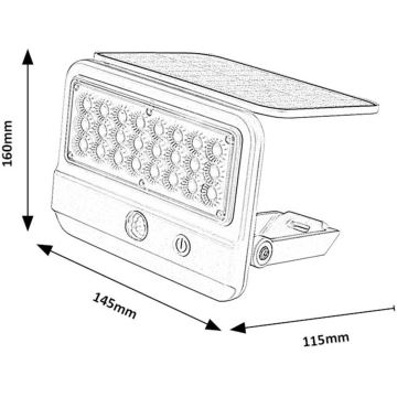 Aplică LED solară cu senzor Rabalux LED/7W/3,7V IP54 alb