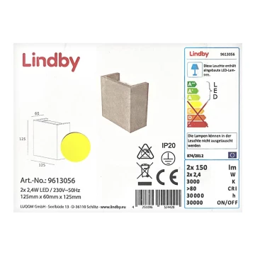 Aplică LED YVA 2xLED/2,4W/230V Lindby