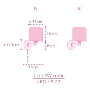 Aplică pentru copii Dalber 42499 FAIRY DREAMS 1xE27/15W/230V