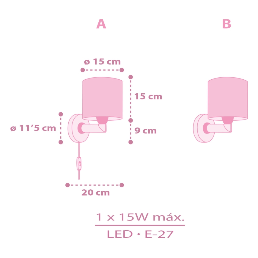 Aplică pentru copii Dalber 42499 FAIRY DREAMS 1xE27/15W/230V